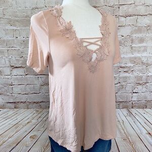 TOPSHOP stretch floral appliqué top